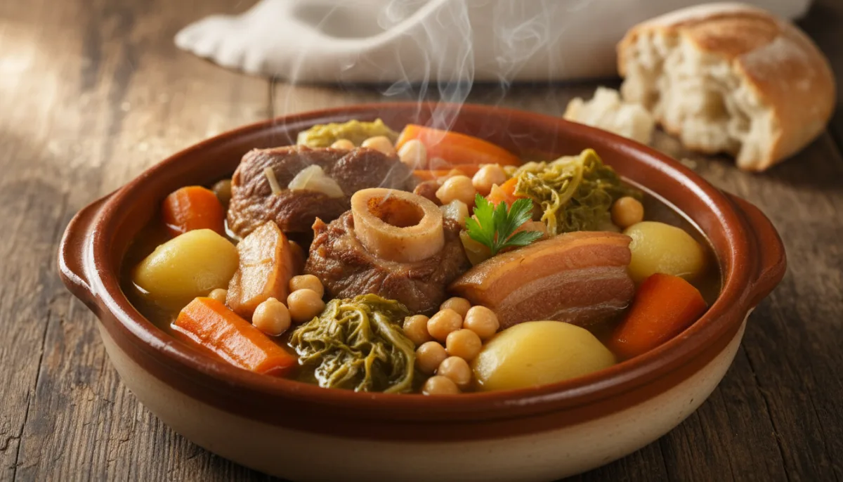 Katalanische Escudella i Carn d'Olla (Fleisch- und Gemüseeintopf)