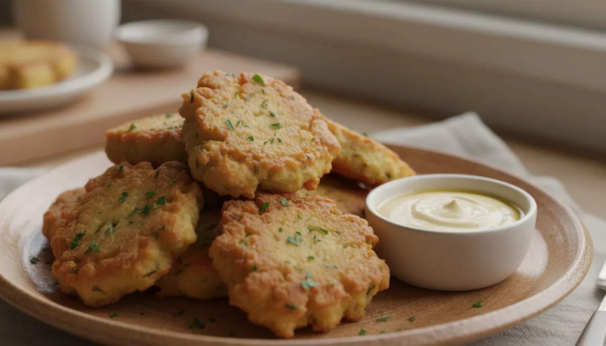 Petulla Katalanase me Merluc të Kripur dhe Aioli me Mjaltë (Bunyols de Bacallà)