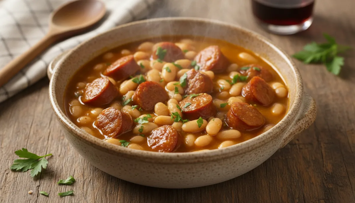 Catalan Sweet Sausage and White Bean Stew