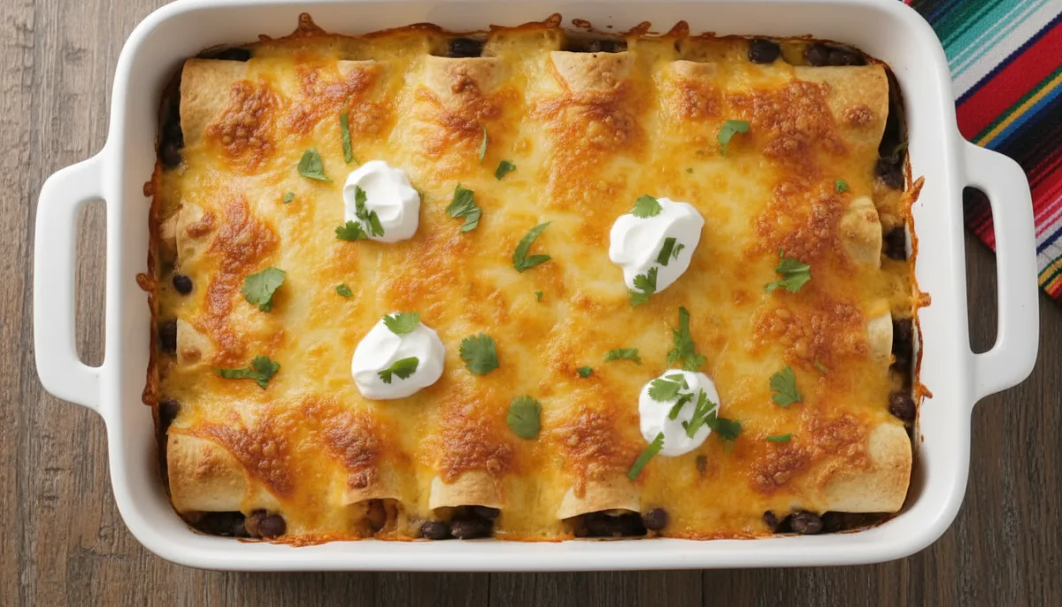 Cheesy Chicken and Black Bean Enchiladas