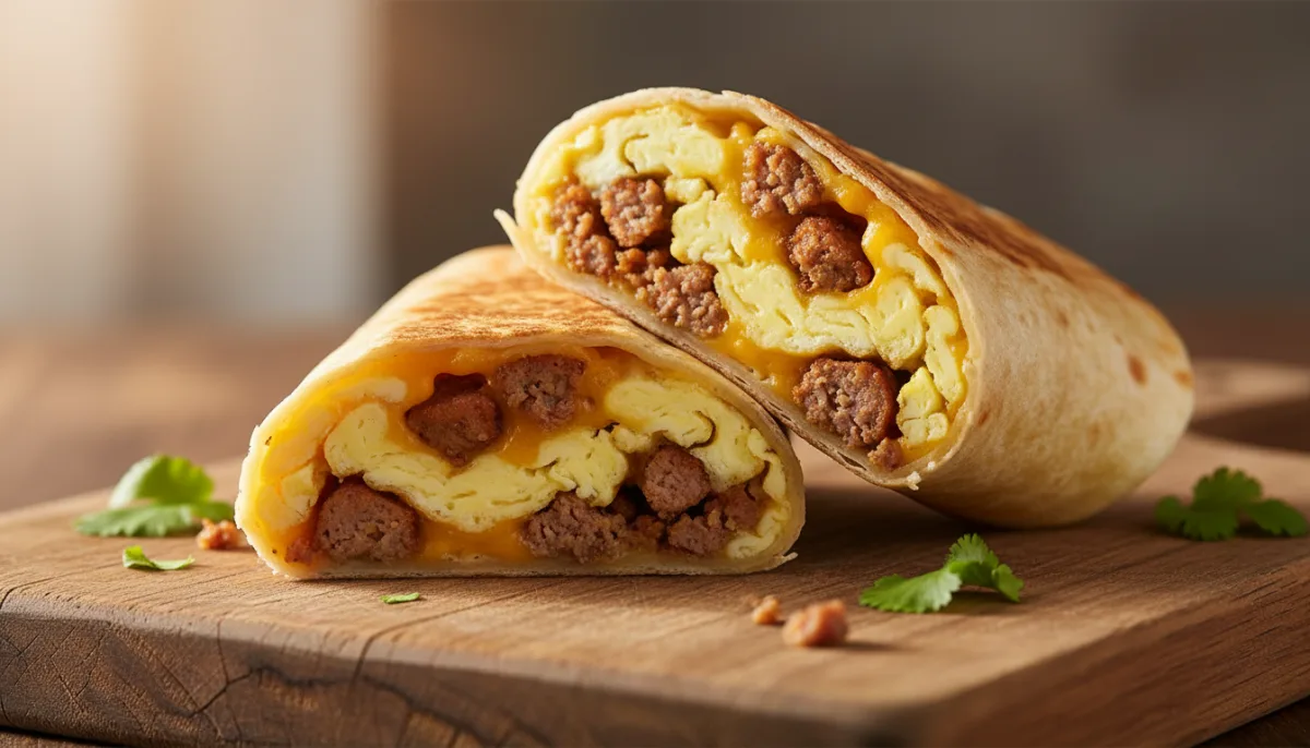 Burritos Salsiccia, Uova e Formaggio