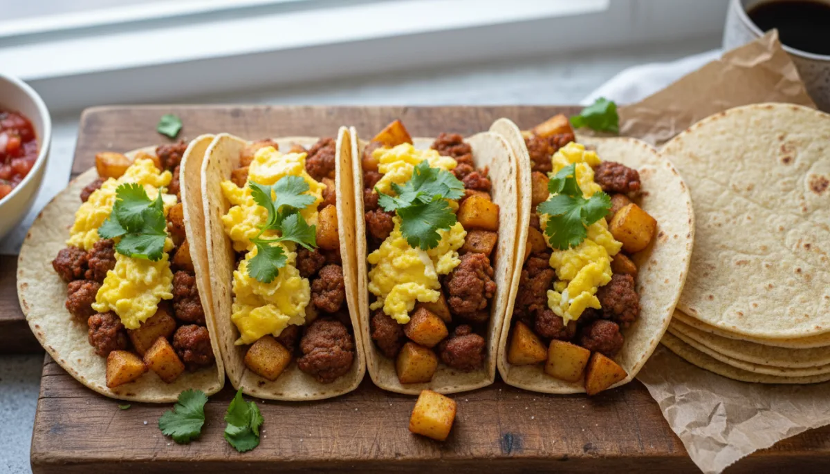 Chorizo and Potato Breakfast Tacos