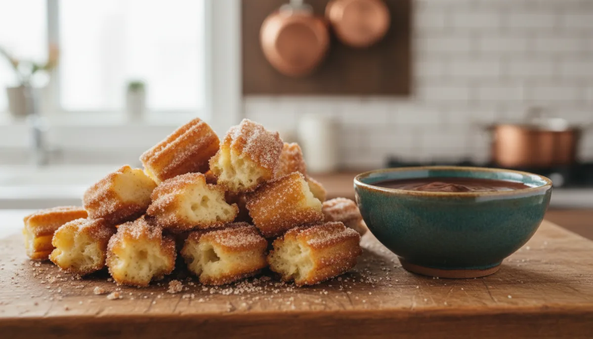 Churro Bites with Chocolate Dipping Sauce