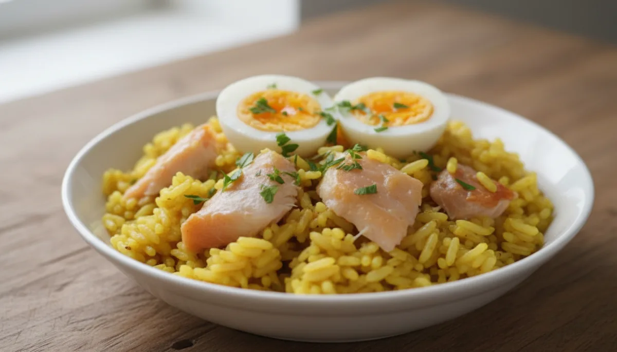 Traditional English Kedgeree with Smoked Haddock
