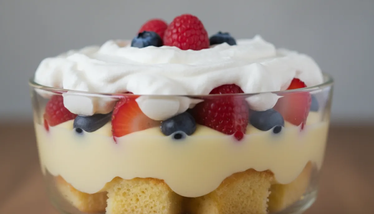 Traditional English Trifle: Sherry, Custard, & Berries