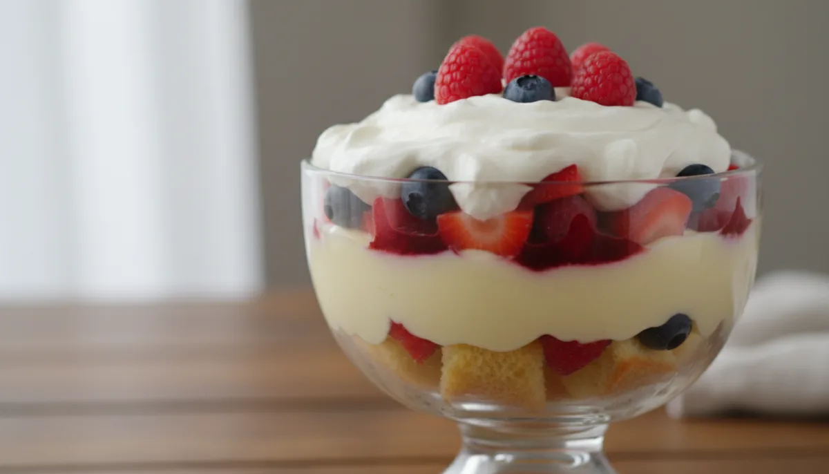 Classic English Trifle with Sherry-Soaked Sponge Cake and Custard