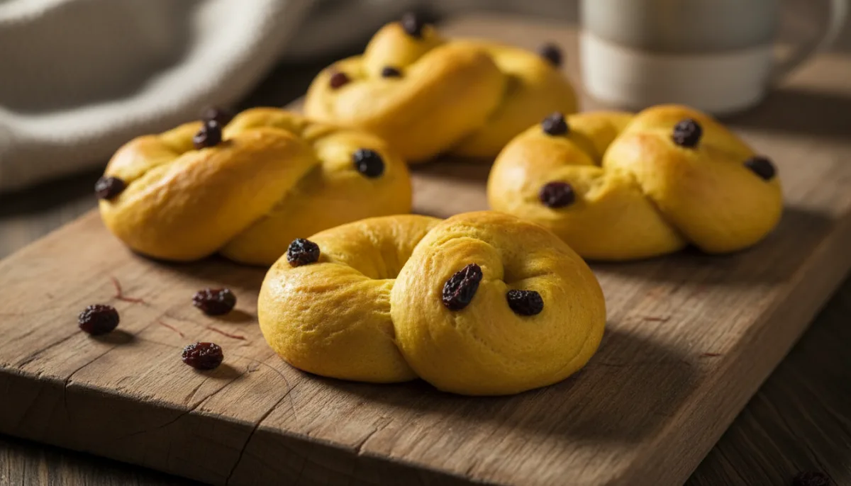 Bollos de Azafrán Suecos Tradicionales (Lussekatter)