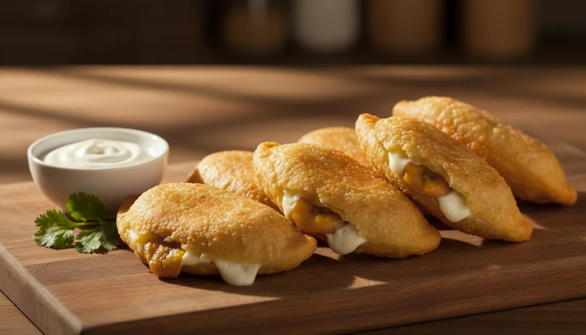 Empanada Kosta Rikane me Banane të Ëmbël dhe Djathë