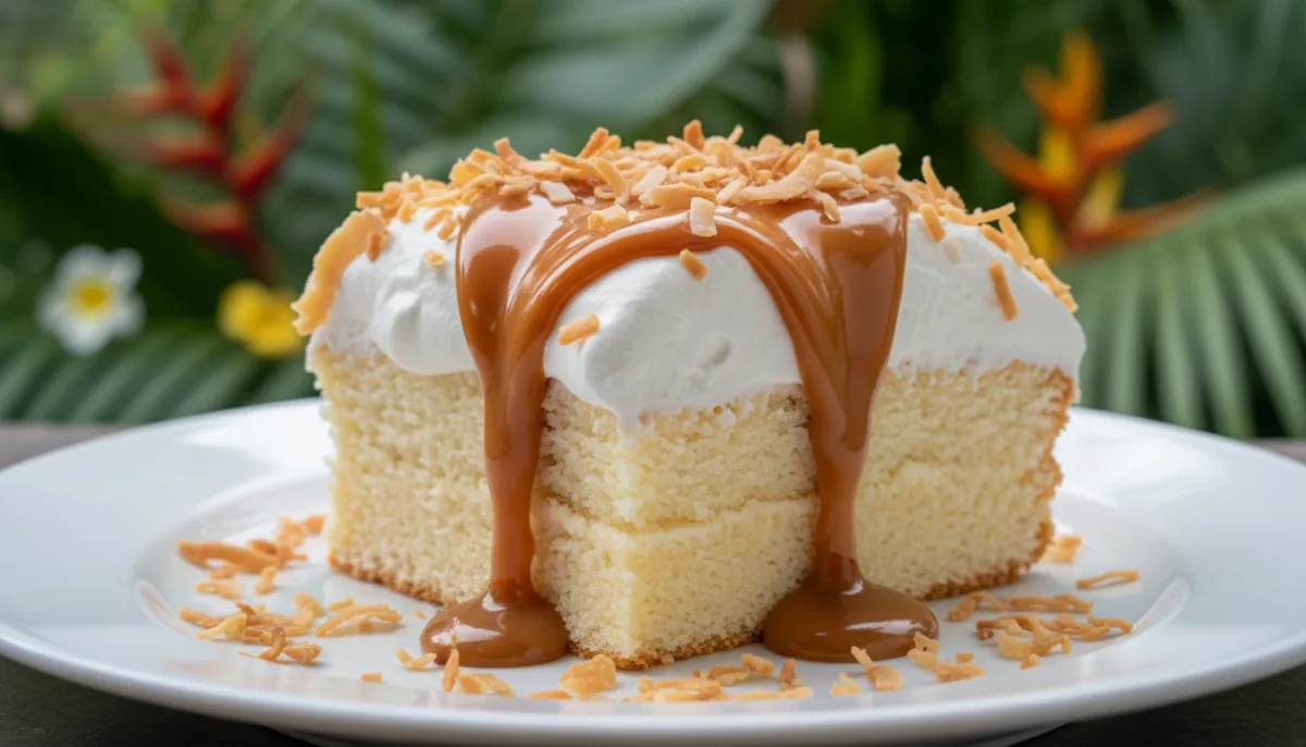 Torta Tres Leches Tropicale con Cocco e Dulce de Leche