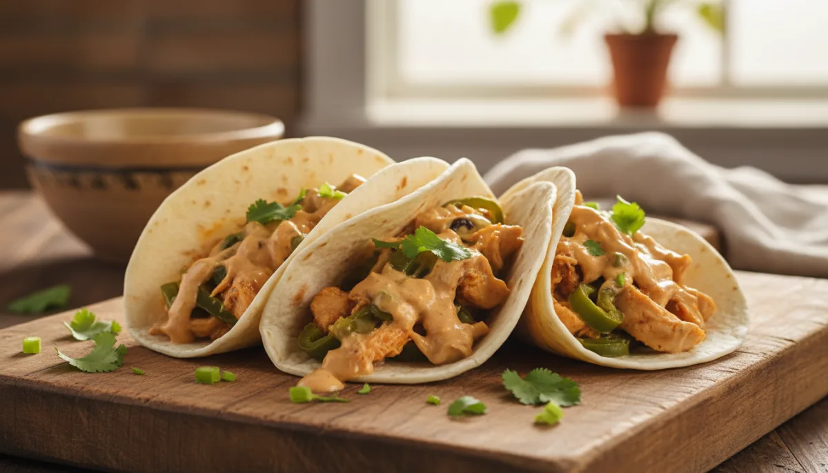 Creamy Chicken and Poblano Tacos