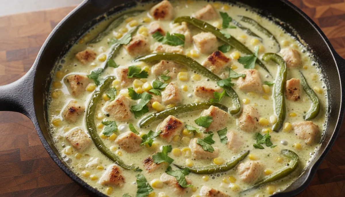 Creamy Chicken Poblano Skillet