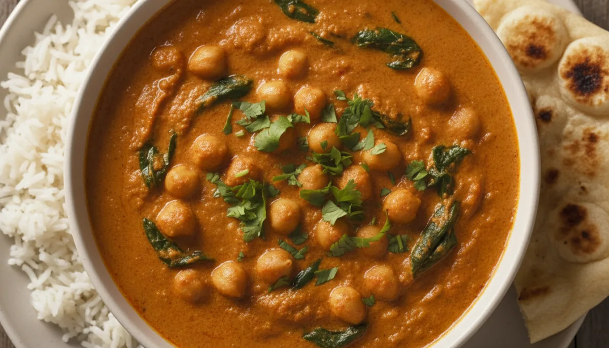 Creamy Indian Chickpea and Spinach Curry