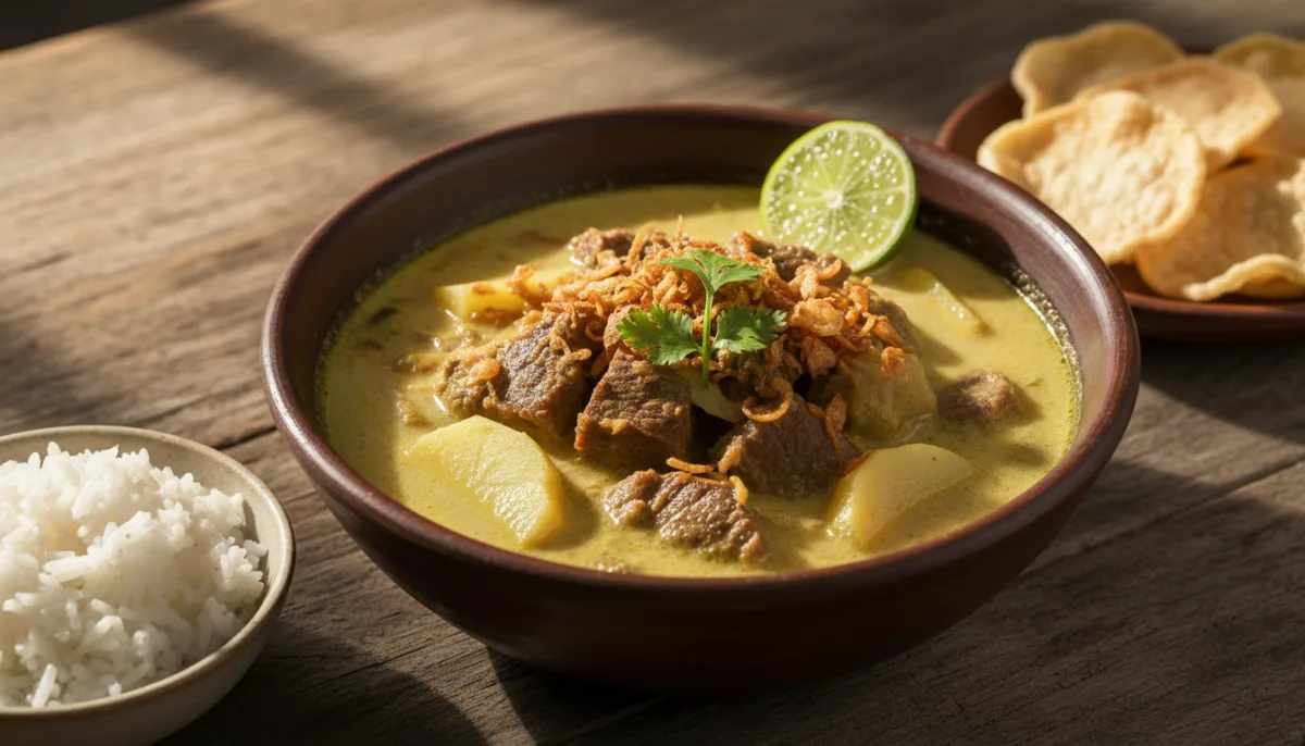 Supë Kremoze Indoneziane Soto Betawi (Supë Viçi)