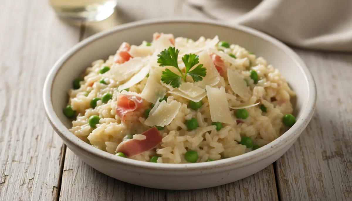 Creamy Prosciutto and Pea Risotto