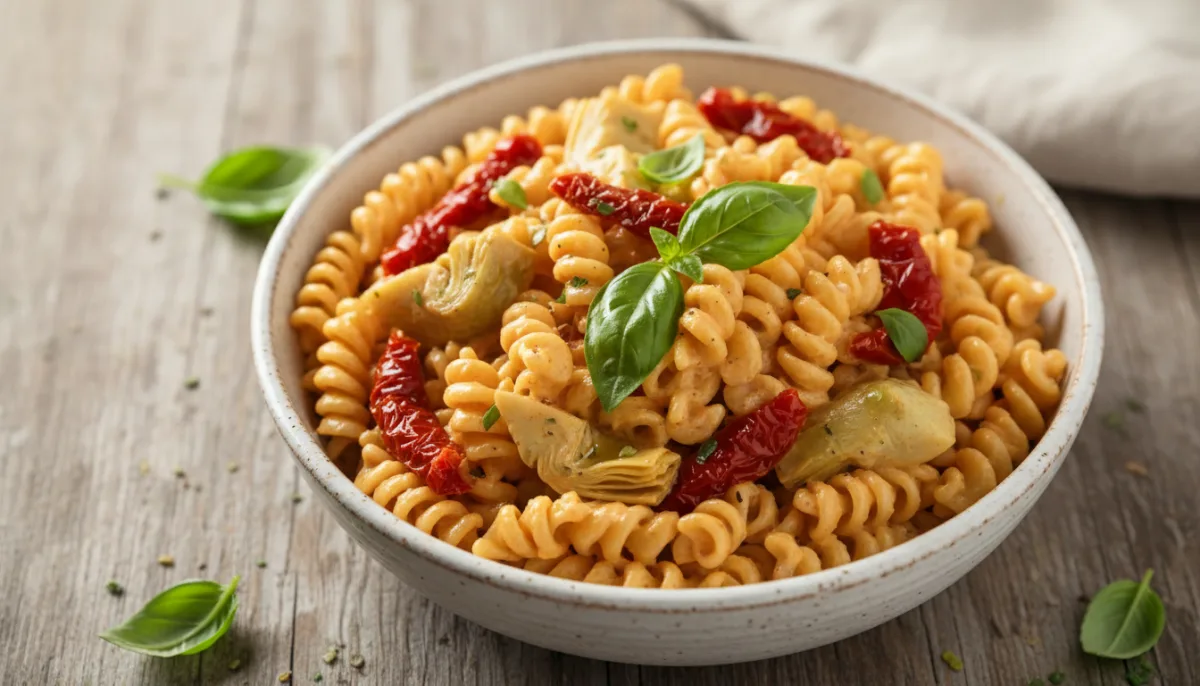 Creamy Sun-Dried Tomato and Artichoke Pasta Salad
