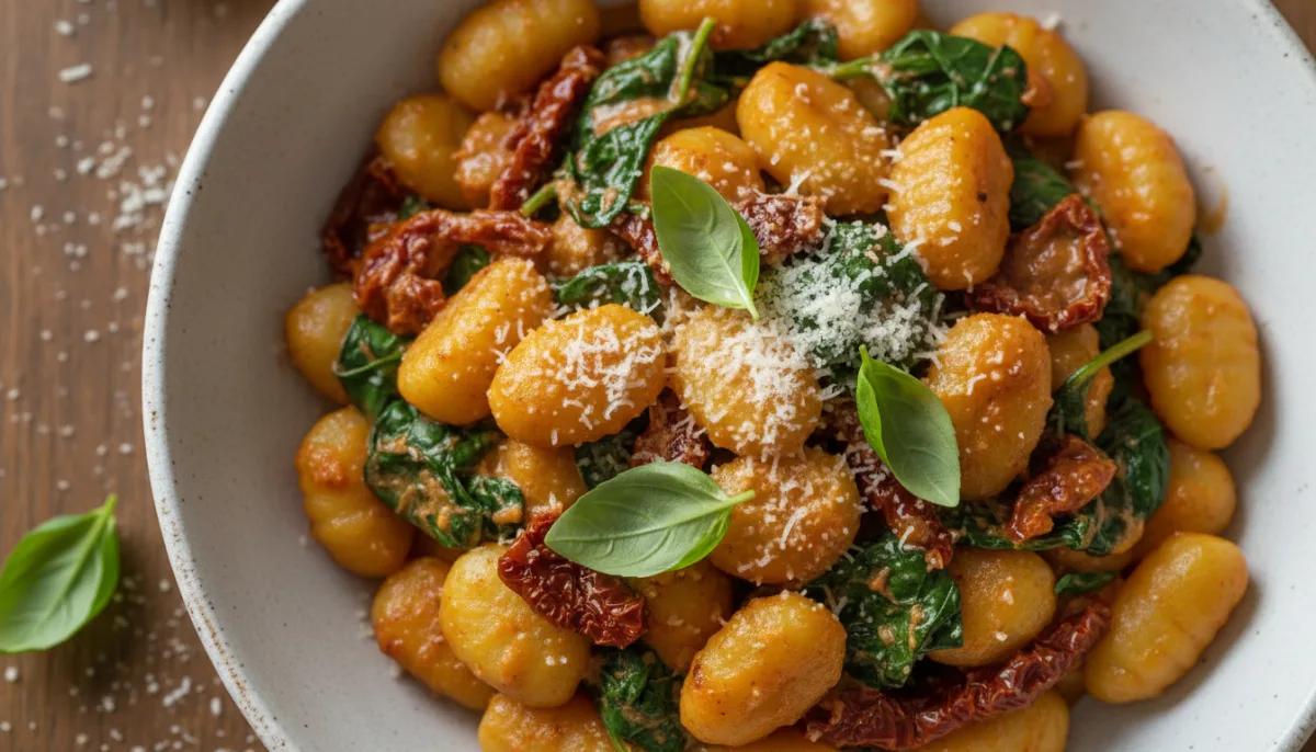 Creamy Sun-Dried Tomato and Spinach Gnocchi