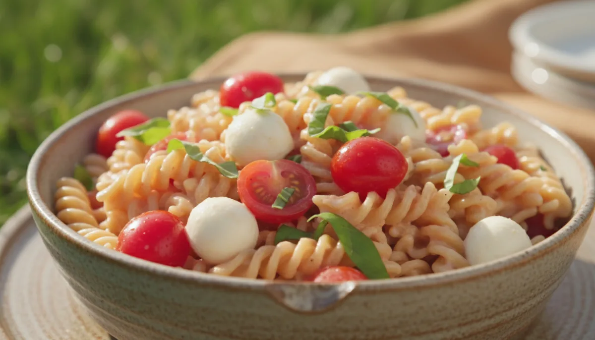 Creamy Tomato and Mozzarella Pasta Salad