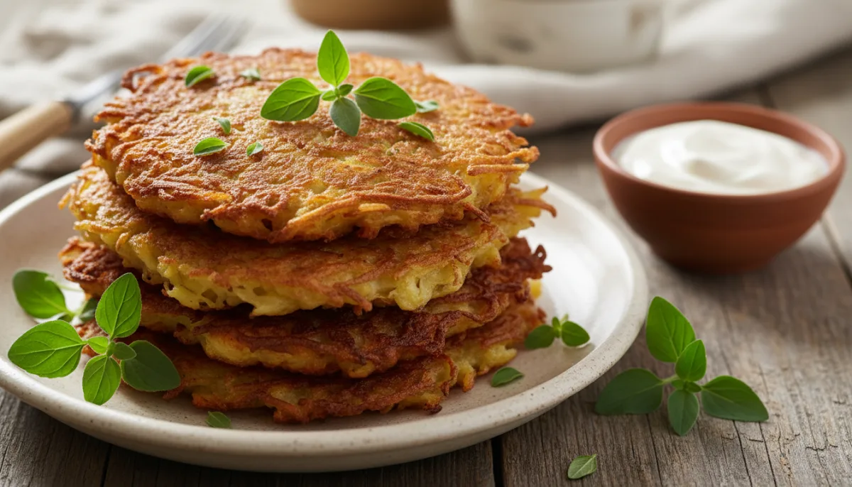 Crispy Czech Bramboráky with Garlic and Marjoram