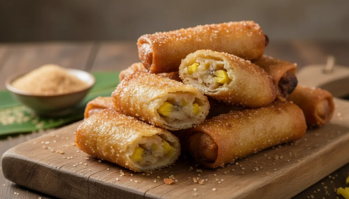 Turón Filipino Crujiente de Plátano y Yaca