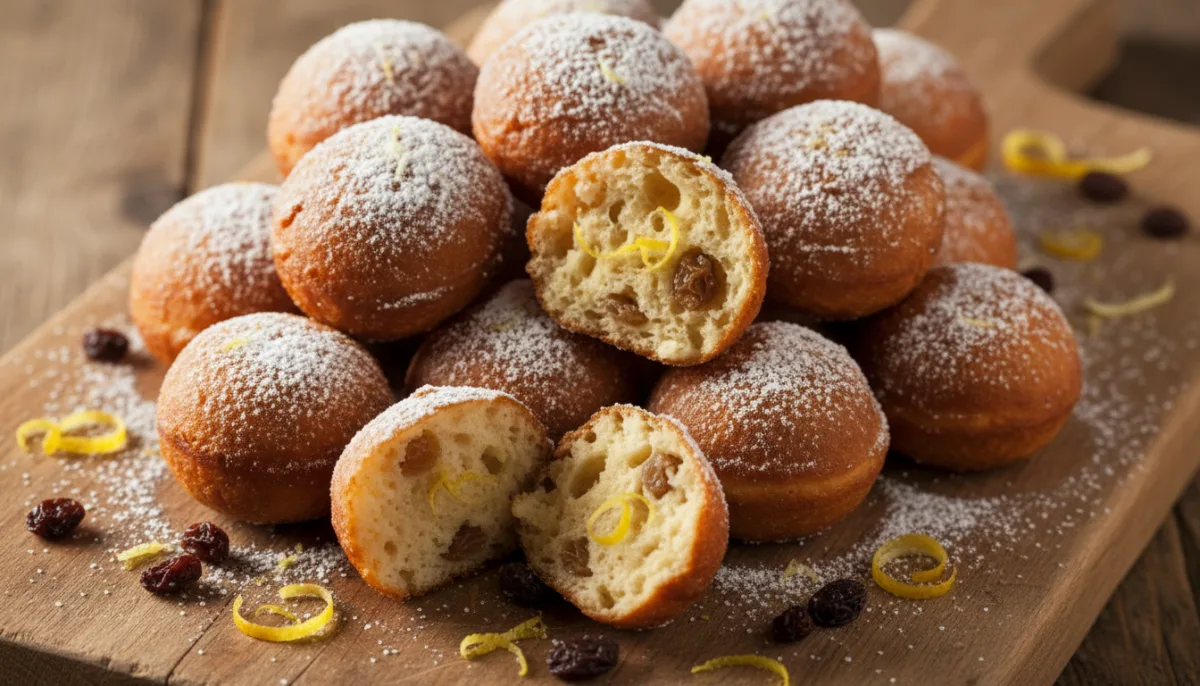 Croatian Fritule: Mini Doughnuts with Raisins and Lemon Zest