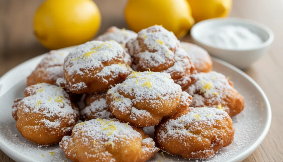 Fritule Croatas con Azúcar Glass y Ralladura de Limón