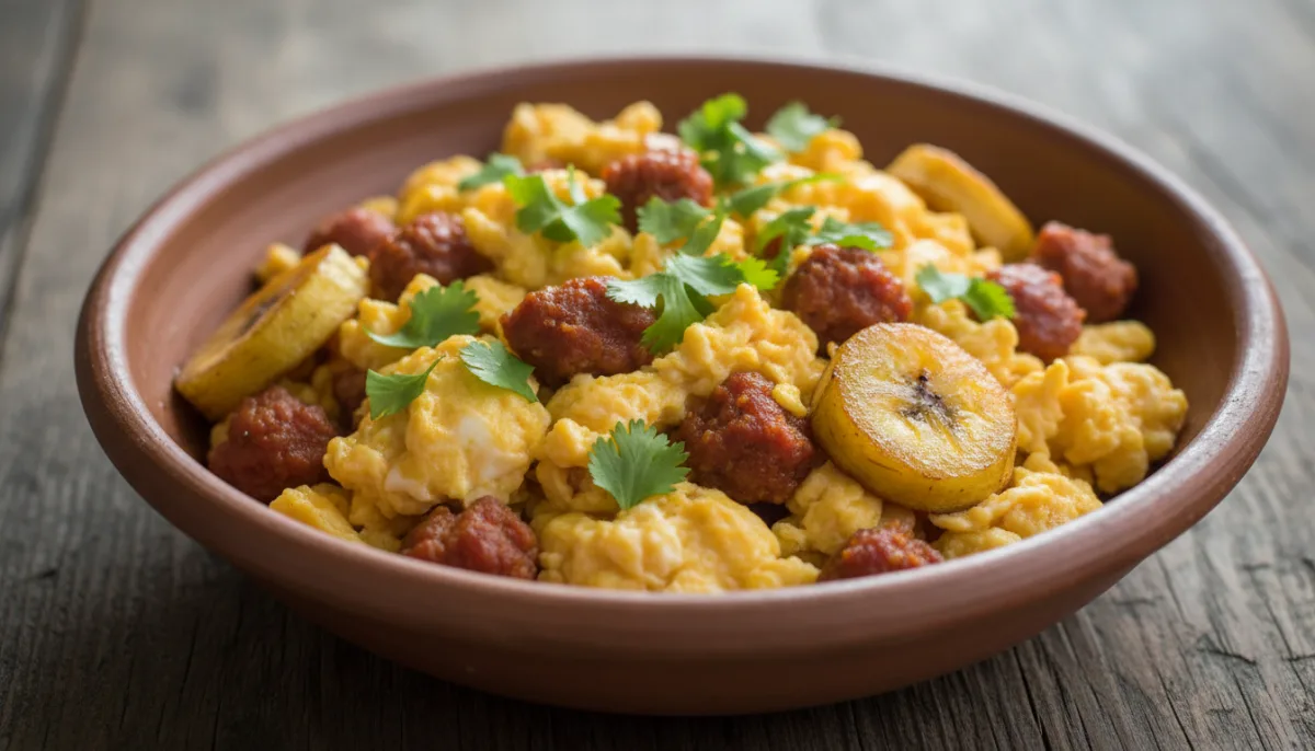 Omëletë Kubane me Chorizo dhe Plantan