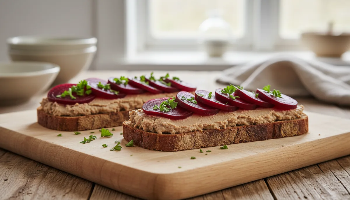 Danish Leverpostej with Pickled Beets and Rye Bread