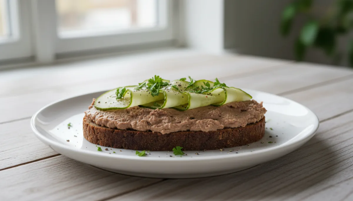 Classic Danish Liver Pâté Smørrebrød with Pickled Cucumbers