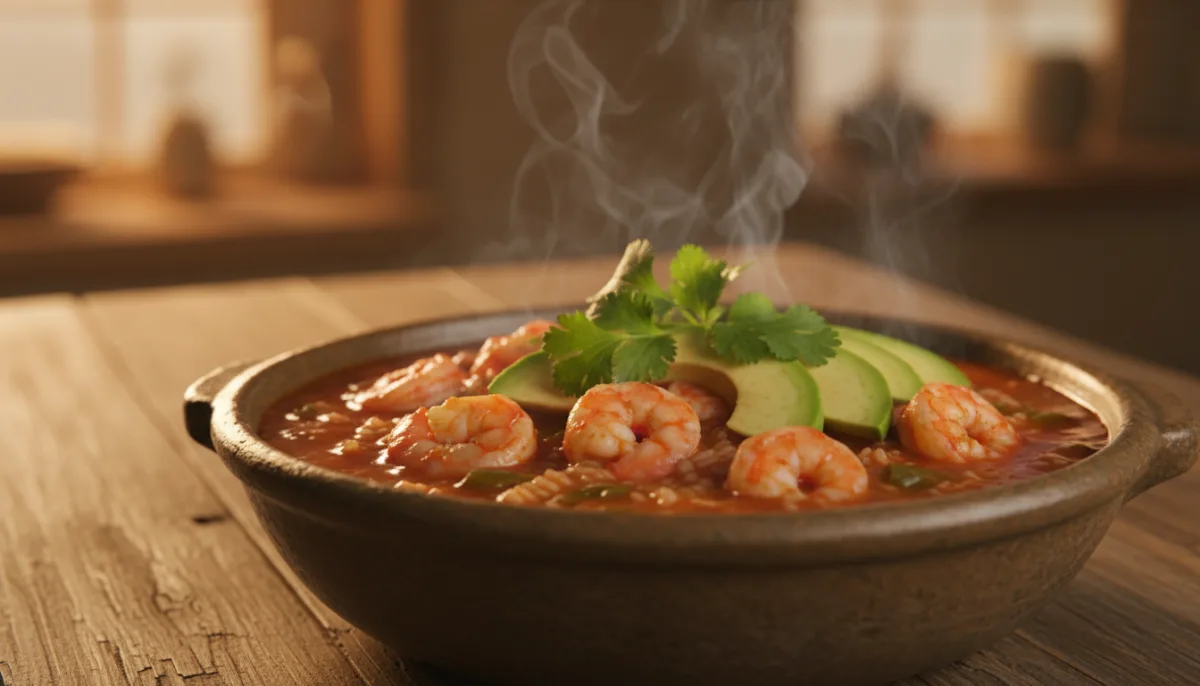 Dominican Asopao de Camarones with Creamy Avocado