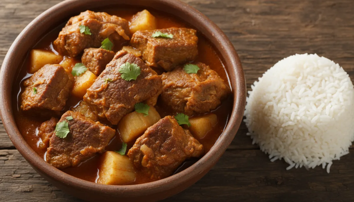 Stufato di Capra Dominicano (Chivo Guisado) con Yucca e Riso