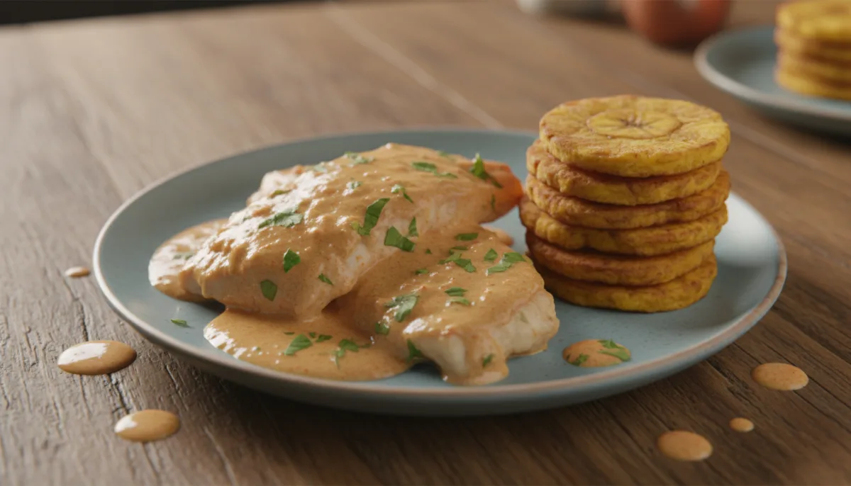 Δομινικανικό Pescado con Coco με Tostones