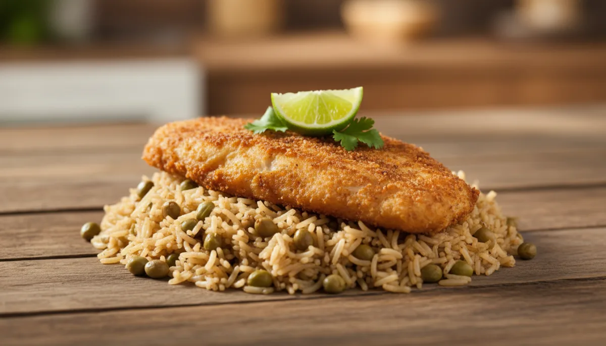 Crispy Dominican Fried Fish with Pigeon Pea Rice