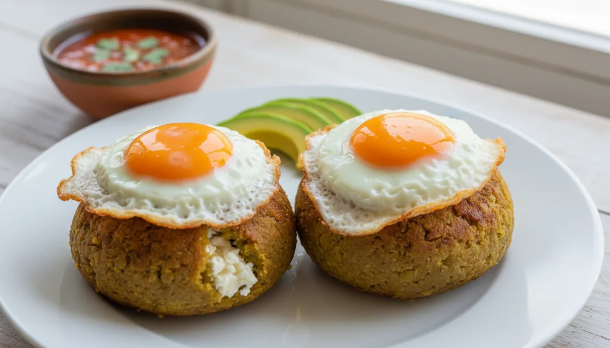 Ecuadorian Bolón de Verde with Cheese and Fried Egg