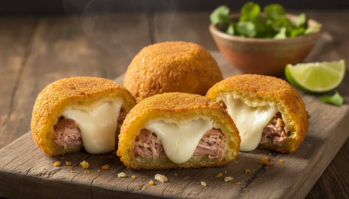 Ecuadorian Bolones de Verde: Savory Plantain Dumplings with Pork and Cheese