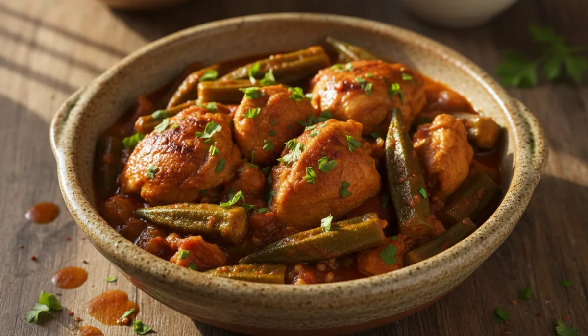 Egyptian Chicken and Okra Stew (Bamya)