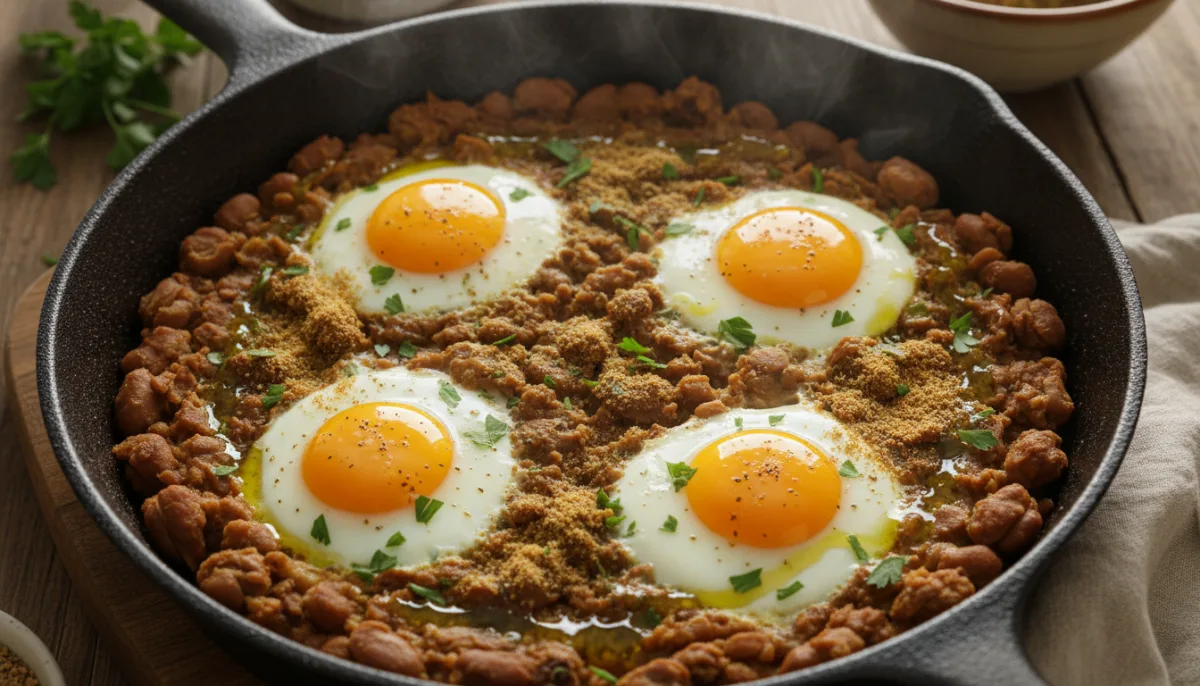 Egyptian Ful Medames with Eggs