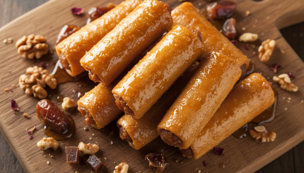 Rollitos Egipcios de Dátiles y Nueces con Miel