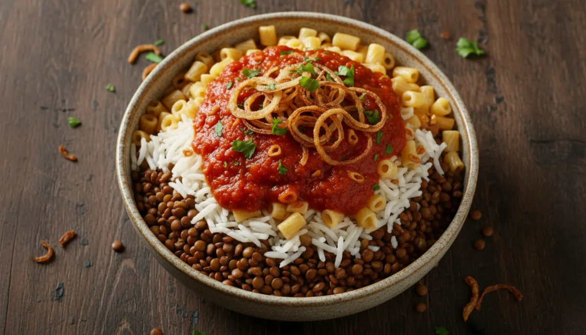 Egyptian Lentil and Rice Koshary