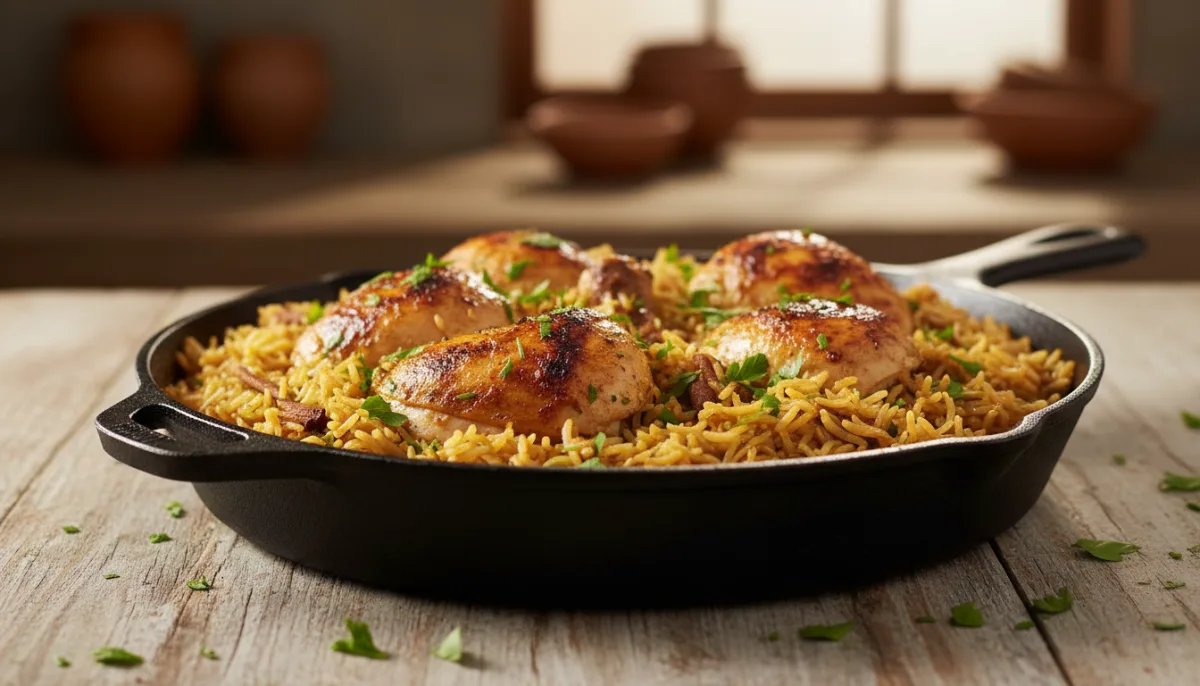 Egyptian Spiced Chicken and Rice Skillet