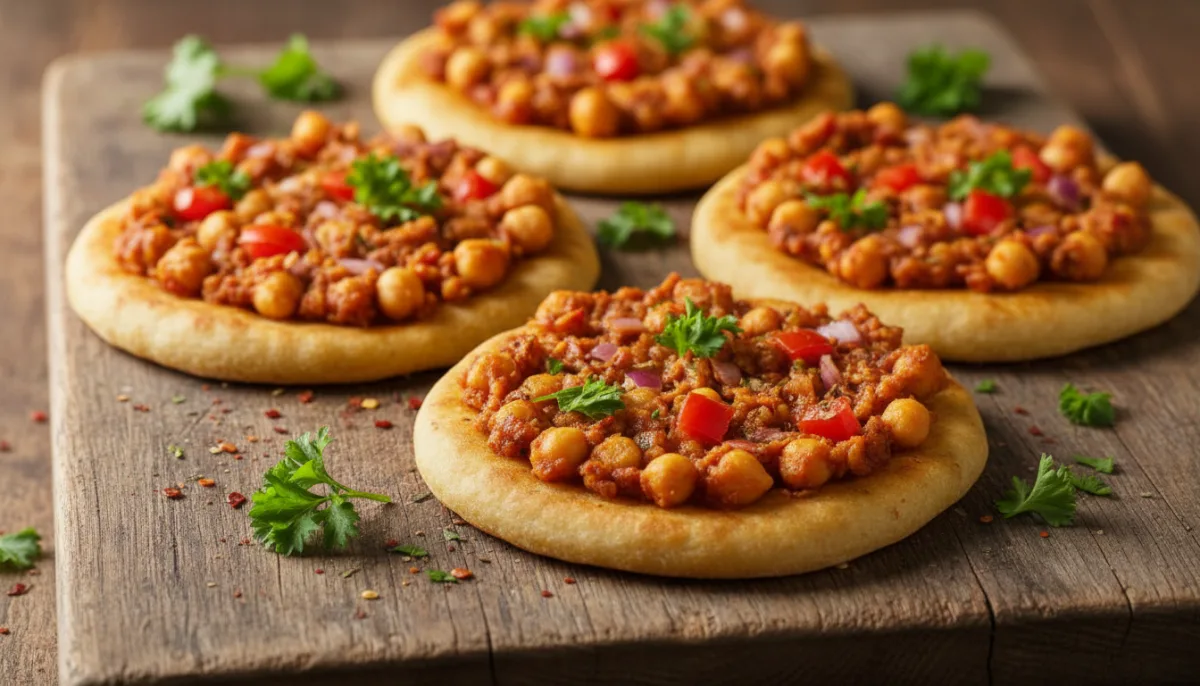 Egyptian Spiced Chickpea and Tomato Flatbreads