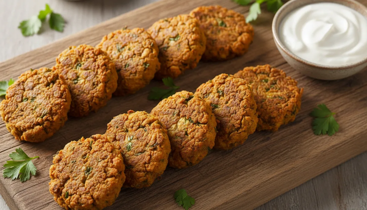 Egyptian Spiced Chickpea and Vegetable Patties