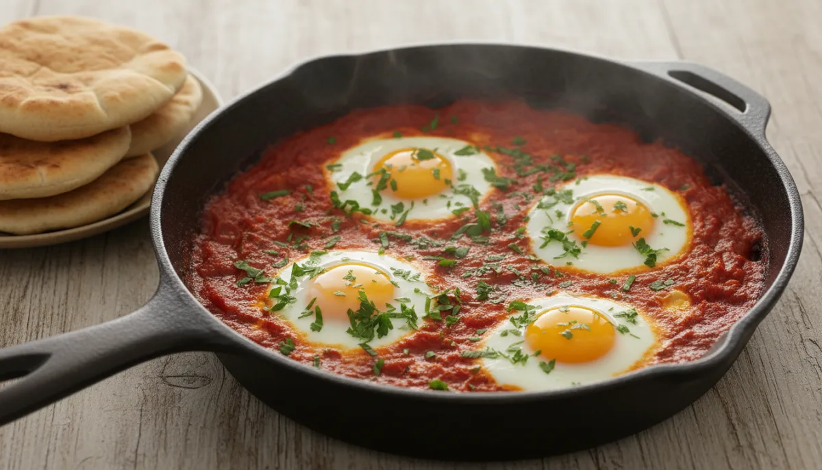Egyptian Spiced Egg and Tomato Skillet