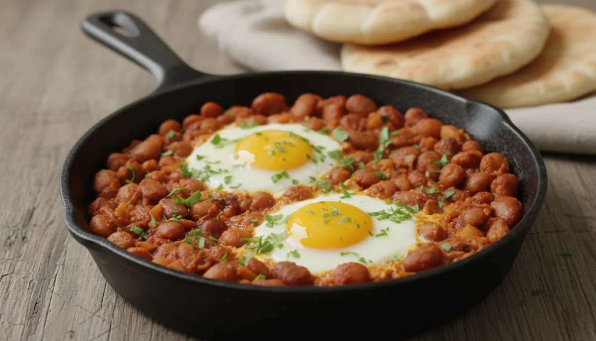 Tigan me Fasule Fava dhe Vezë me Erëza Egjiptiane