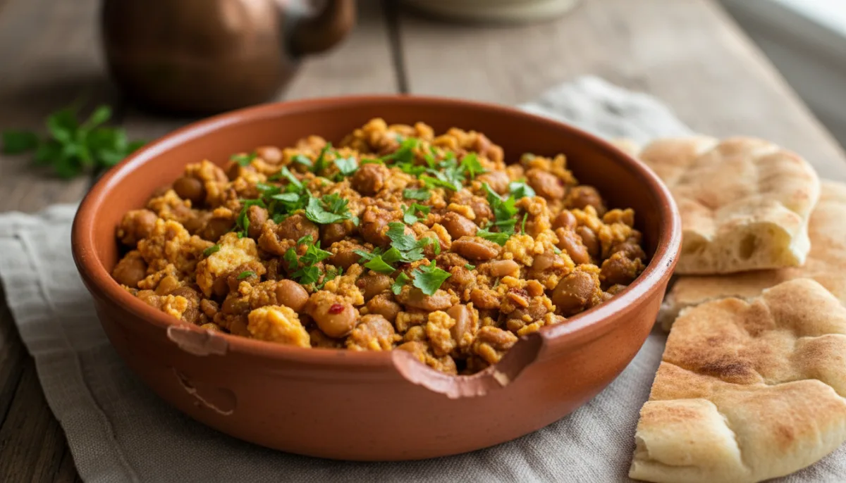 Egyptian Spiced Fava Bean Scramble
