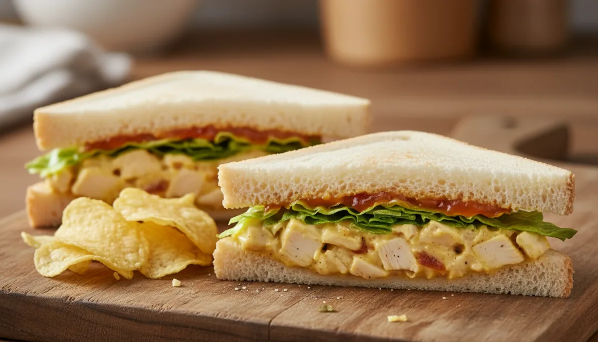 Englisches Coronation Chicken Sandwich mit Mango-Chutney