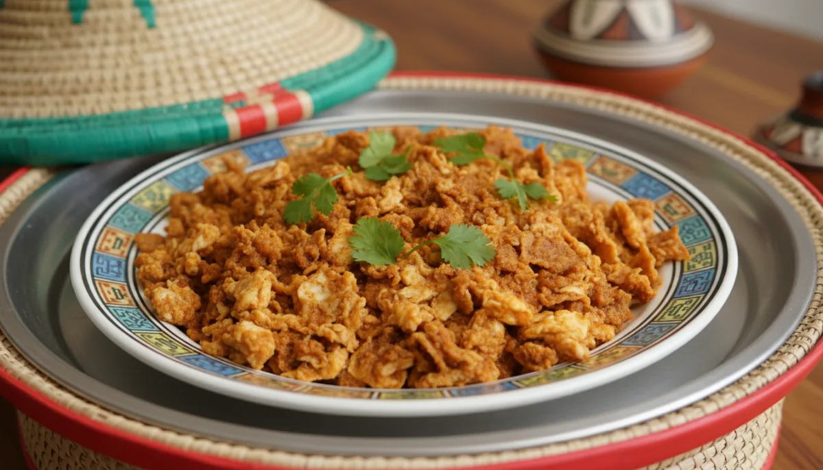 Eritrean Fir-Fir (Spicy Scrambled Eggs with Injera Pieces)