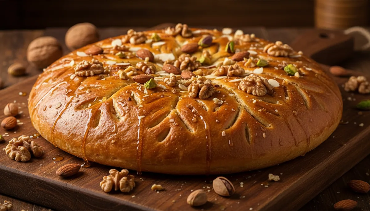 Eritrean Himbasha with Honey and Toasted Nuts