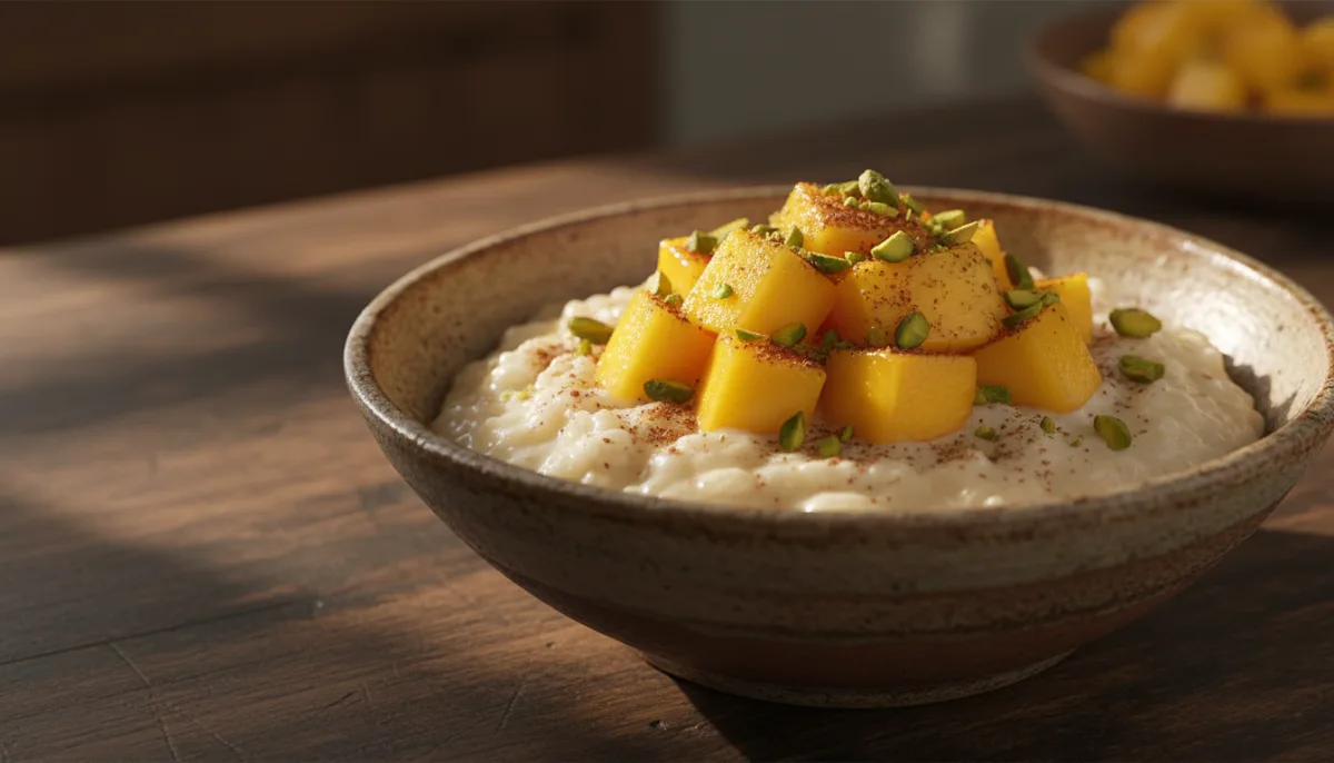 Oriz me Qumësht, Mango dhe Kardamom Eritrean me Fistikë