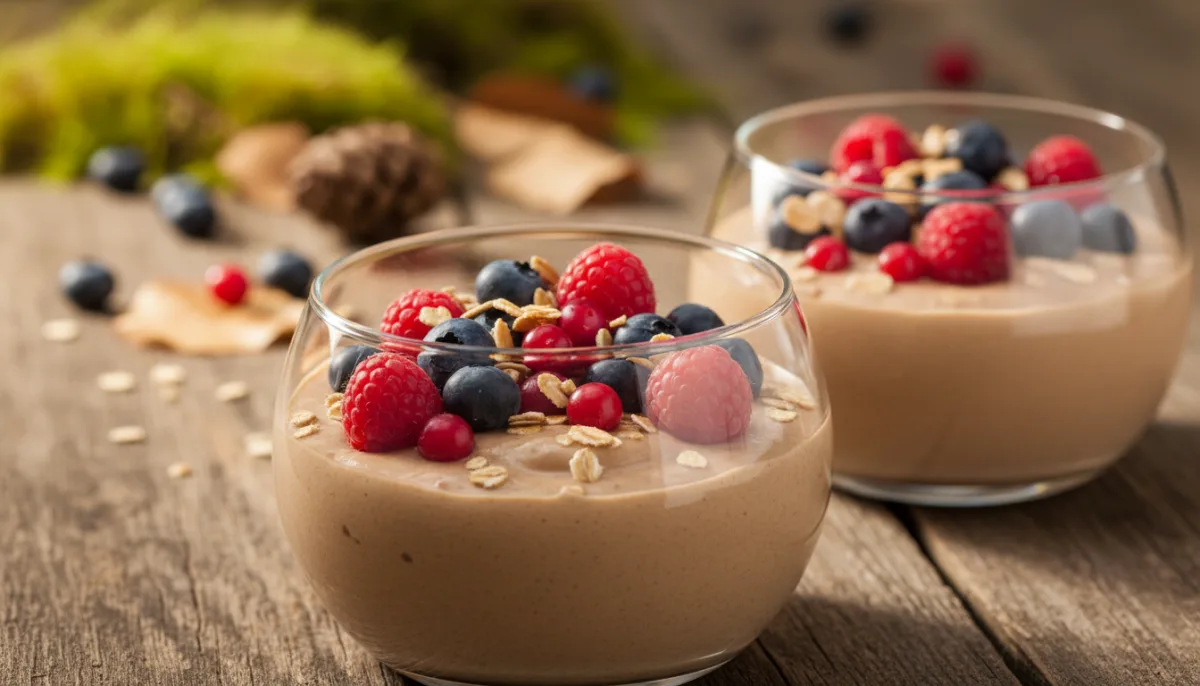 Mousse de Kama Estoniana com Frutas Silvestres e Aveia Torrada