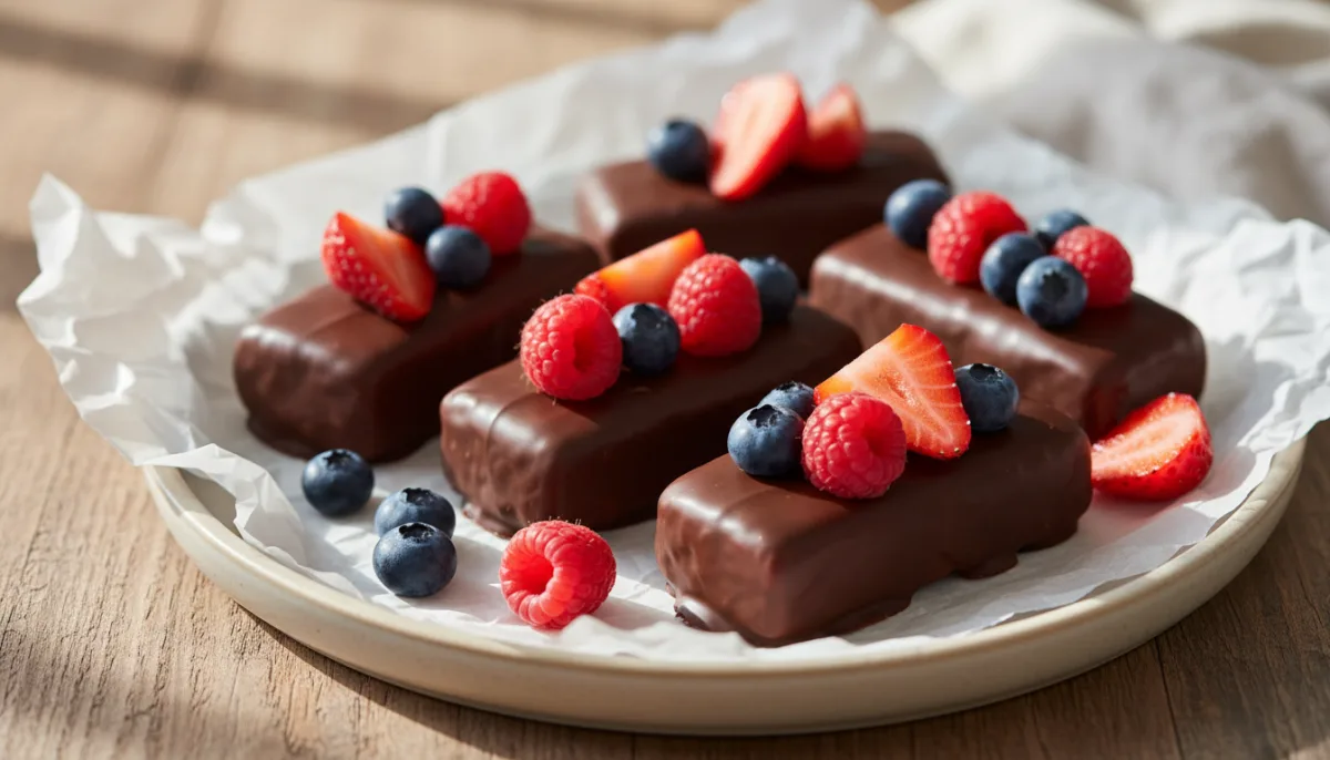 Homemade Estonian Kohuke: Chocolate-Glazed Curd Snacks with Fresh Berries